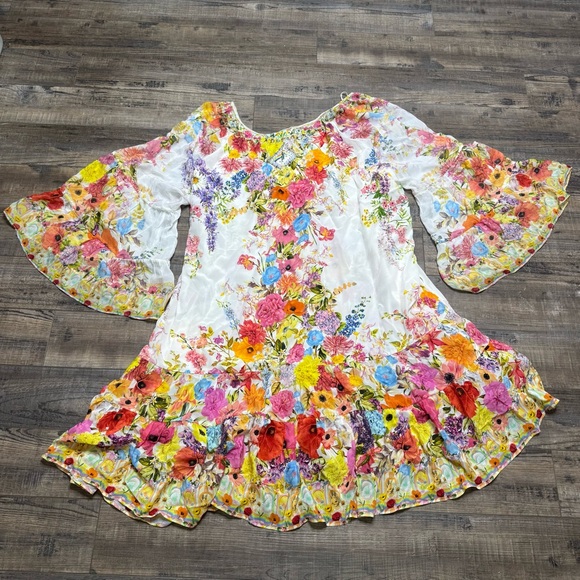 Camilla Silk Floral Bohemian Flowy Dress - Picture 7 of 13